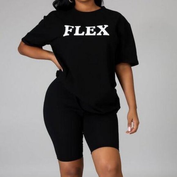 Bernice 'Flex' Top and Biker Shorts Two Piece Set - Picture 2 of 3